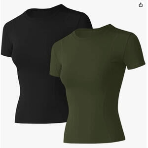 Loovoo Athletic Workout shirts  2 Pack Athletic Compression Tee Fit Medium NWT
